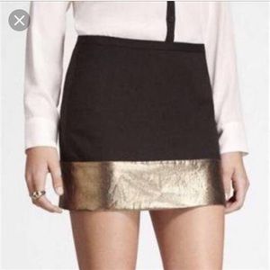 Express black and gold mini skirt